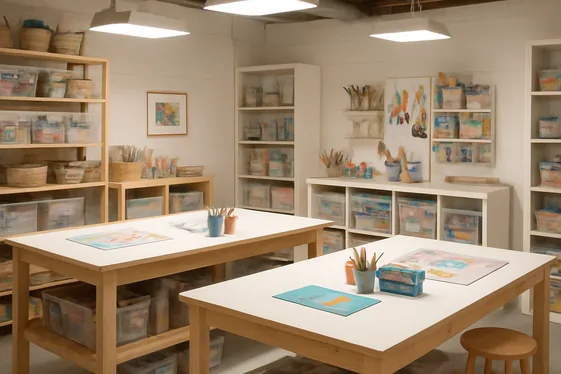 Transform Your Basement into a Craft or Art Studio illustration