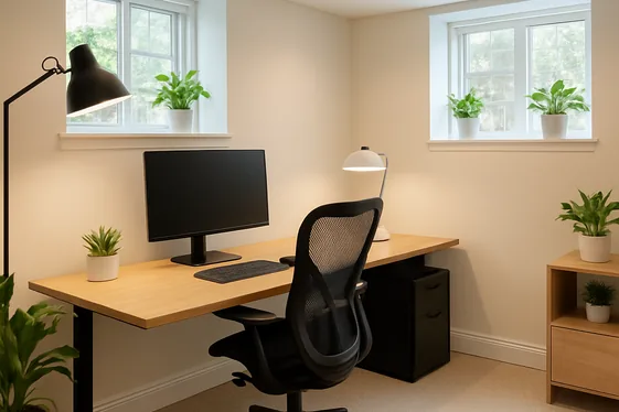 Convert Your Basement into a Chic Home Office illustration
