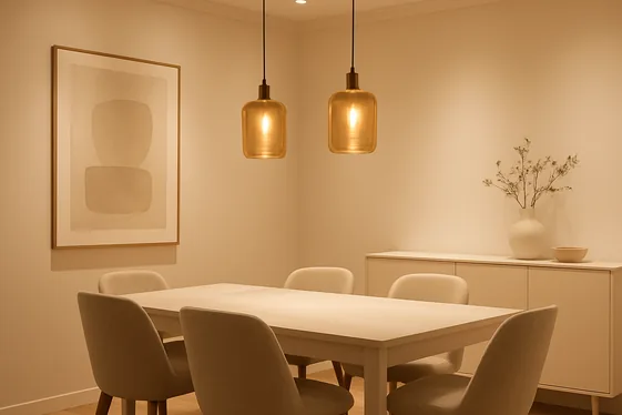 Recessed Lighting Paired with Pendant Highlights illustration