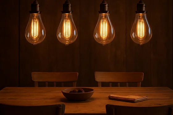 Vintage Edison Bulbs for a Cozy, Retro Feel illustration