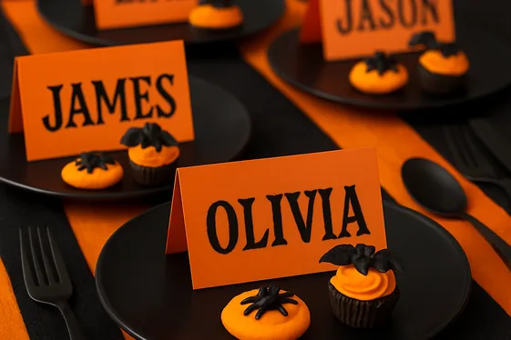 Include Personalized Halloween Place Cards illustration