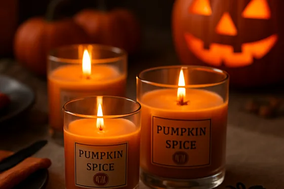 Display Pumpkin Spice Scented Candles illustration