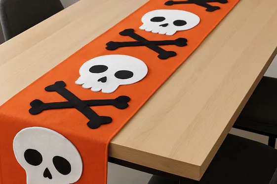 Create a DIY Skull and Bones Table Runner illustration