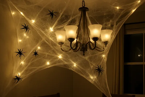 Drape Spooky Cobwebs Strategically illustration