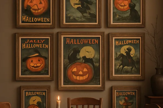 Use Vintage Halloween Posters as Wall Art illustration