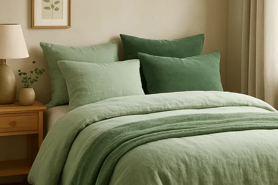 Using Light Green Throws and Pillows for Seasonal Changes illustration