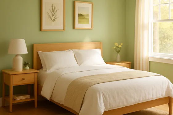 Mixing Light Green with Natural Wood Accents illustration