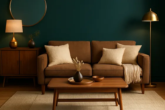 Deep Teal and Warm Wood: Rich and Grounded illustration