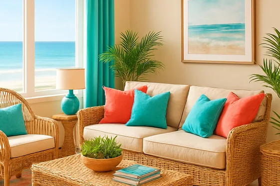 Coral and Turquoise: Vibrant Coastal Vibes illustration