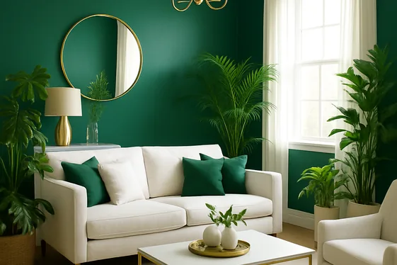 Emerald Green with Crisp White: Bold and Refreshing illustration