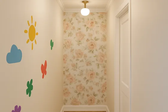 Use Bright Wall Decals or Wallpaper Accents illustration