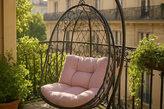 Wrought Iron Hanging Chairs for Relaxation illustration