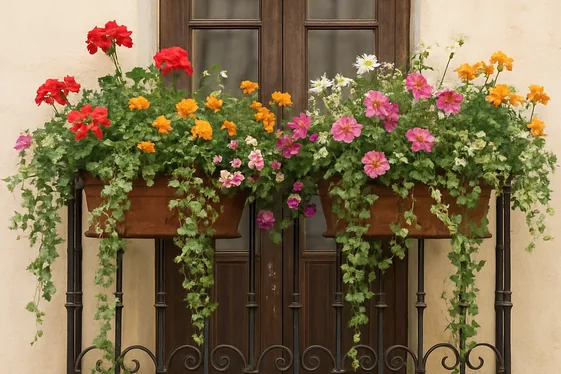 French-Style Window Boxes for Added Greenery illustration