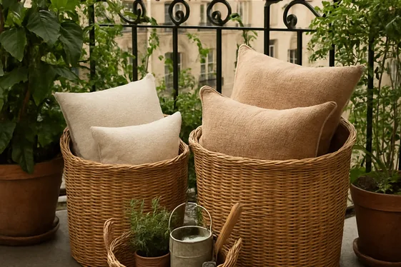 Woven Rattan Basket Storage Solutions illustration