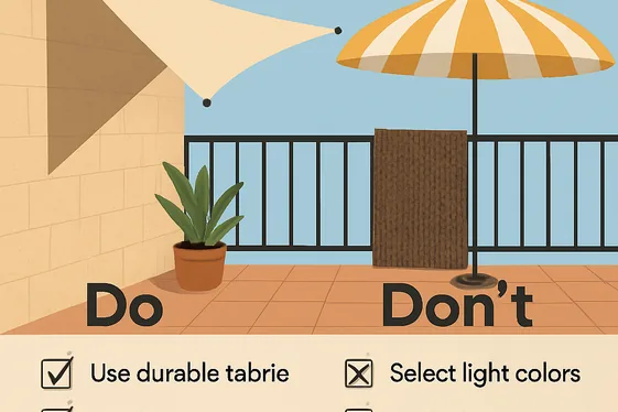 Do’s and Don’ts of Choosing Balcony Shade Materials illustration