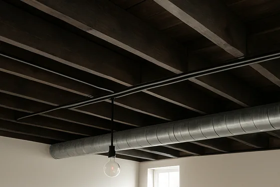 Exposed Beam Finish for an Industrial Look illustration