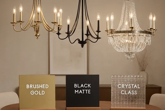 Bullet Points on Choosing Chandelier Color and Finish illustration
