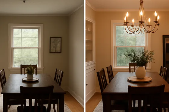 Before and After: How Lighting Transforms the Dining Space illustration