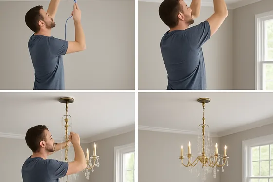 Step-by-Step Guide for Installing a Chandelier Safely illustration