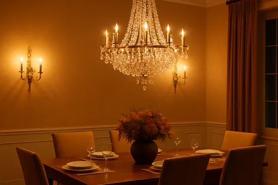 Layering Lighting with Chandeliers and Wall Sconces illustration