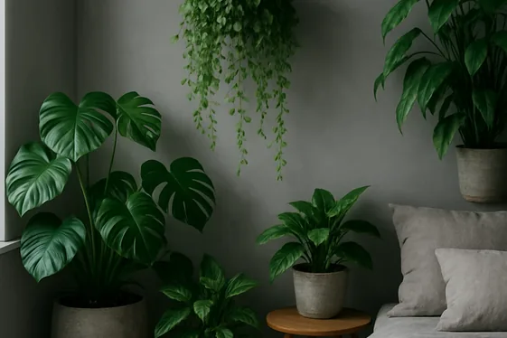 Enhance Grey Bedrooms with Plants and Greenery illustration