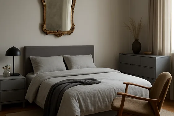 Blend Modern and Vintage in a Grey Bedroom illustration