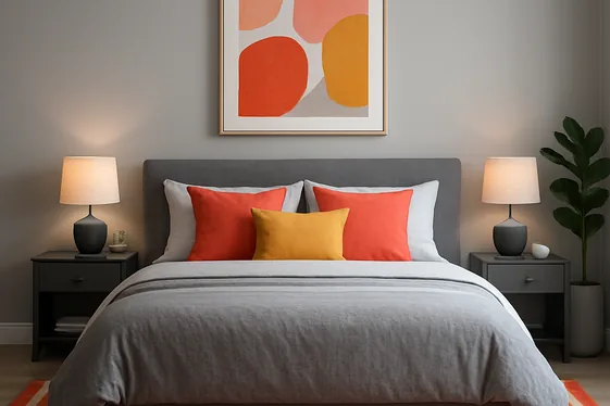 Incorporate Pops of Color with Grey Walls illustration