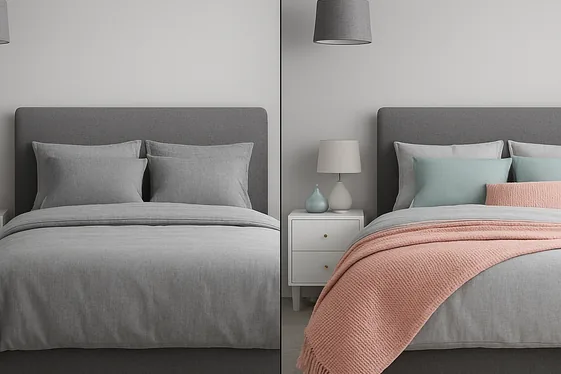 Balance Grey with Soft Pastel Accessories illustration