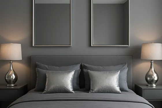 Design a Sleek Grey Bedroom Using Metallic Touches illustration