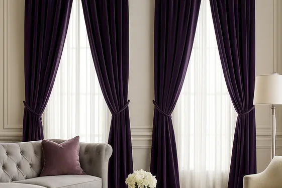 Quick Facts on Purple and Silver Window Treatments illustration