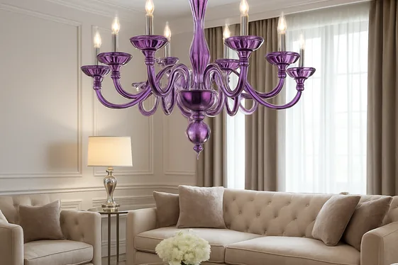 Brighten with Purple and Silver Statement Lighting illustration