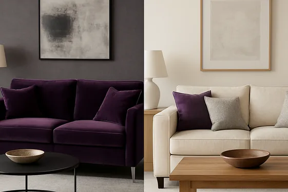 Perfect Pairings for Purple and Silver Sofa Styles illustration