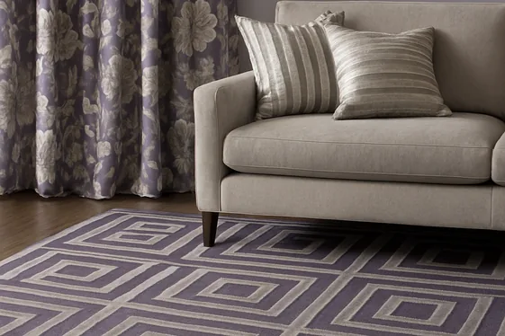 Quick Tip for Mixing Patterns in Purple and Silver Glam Living Rooms illustration
