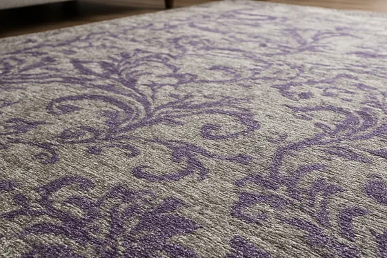 Add a Statement Purple and Silver Area Rug illustration