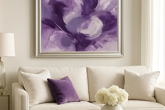 Use Silver-Framed Purple Artwork for Color Pop illustration