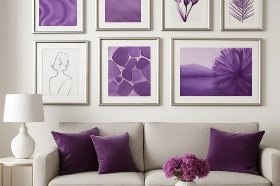 Create a Glam Gallery Wall in Purple and Silver illustration