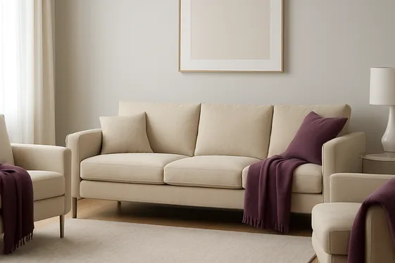 Blend Purple and Silver with Neutral Furniture illustration