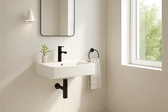 Opt for Wall-Mounted Sinks to Free Up Floor Space illustration