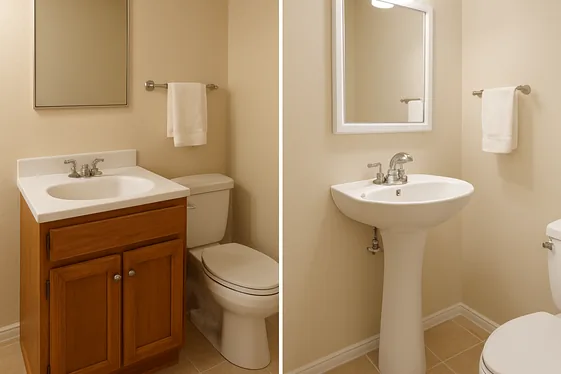 Replace Bulkier Vanities with Sleek Pedestal Sinks illustration