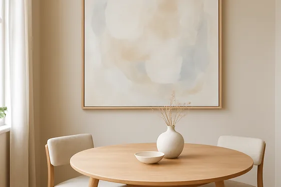 Bullet Points on Choosing Art to Enhance Small Dining Rooms illustration