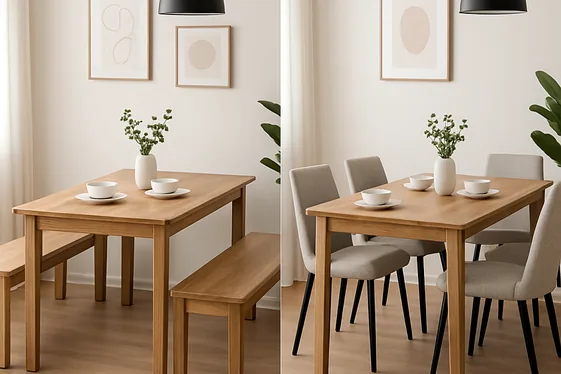 Compare Bench Seating vs. Chairs for Small Spaces illustration