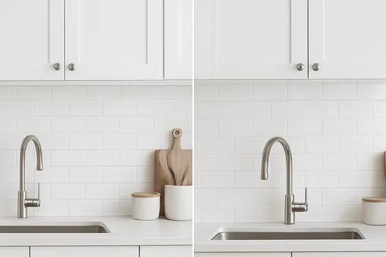 Comparison of Matte vs. Glossy Tile Finishes illustration