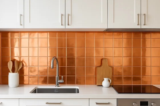 Metallic Accents: Gold, Copper, and Brass Backsplashes illustration
