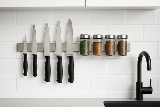 Install Magnetic Strips for Metal Tools illustration