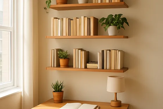 Create Vertical Storage with Wall Shelves illustration