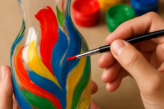 Vase Painting: Acrylic vs. Glass Markers illustration