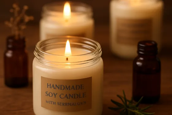 Handmade Scented Candle Jars at Home illustration