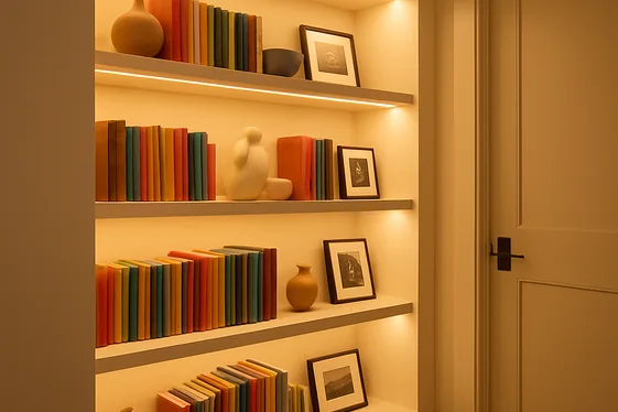 Display Collections on Built-In Shelves illustration